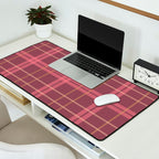 Warm Retro Plaid Pattern Desk Mat Gallery Image 2