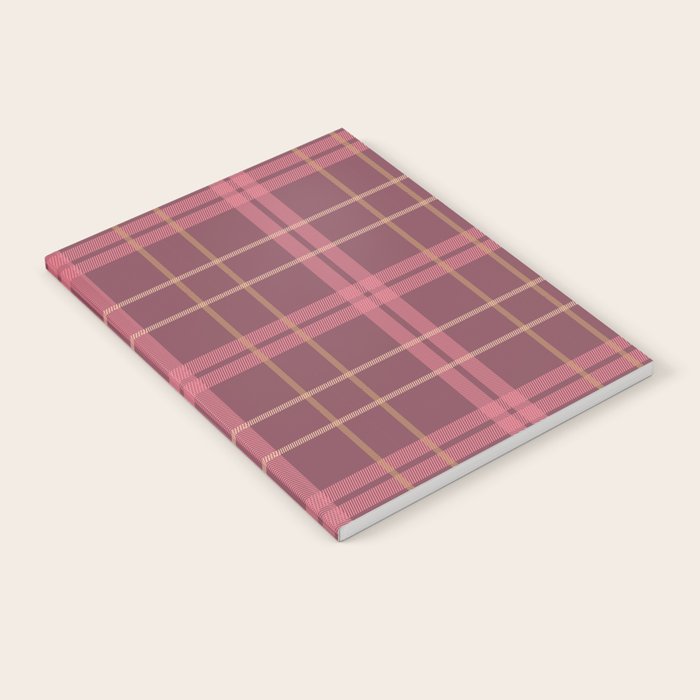 Warm Retro Plaid Pattern Notebook Gallery Image 2