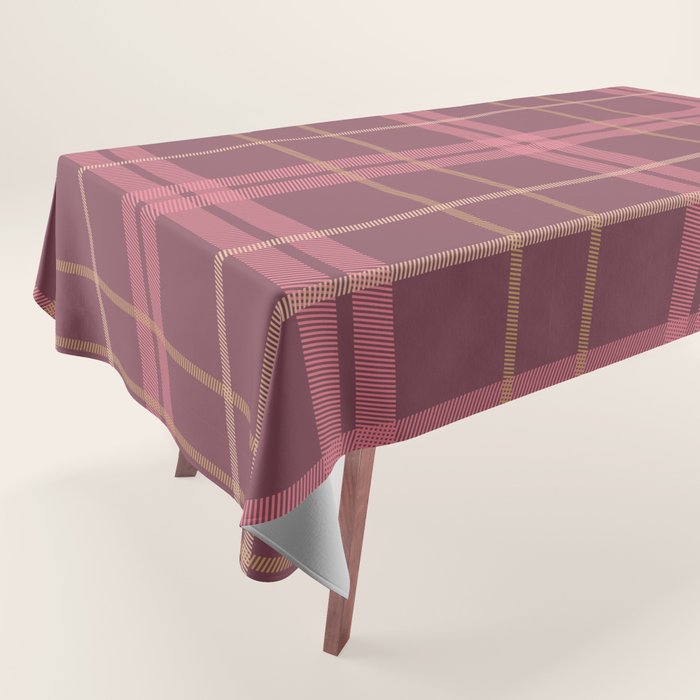Warm Retro Plaid Pattern Tablecloth Gallery Image 1