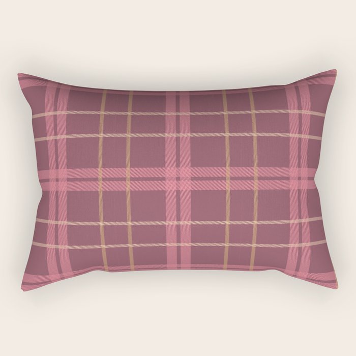 Warm Retro Plaid Pattern Rectangular Pillow Gallery Image 1