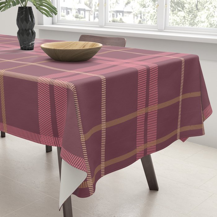 Warm Retro Plaid Pattern Tablecloth Gallery Image 3
