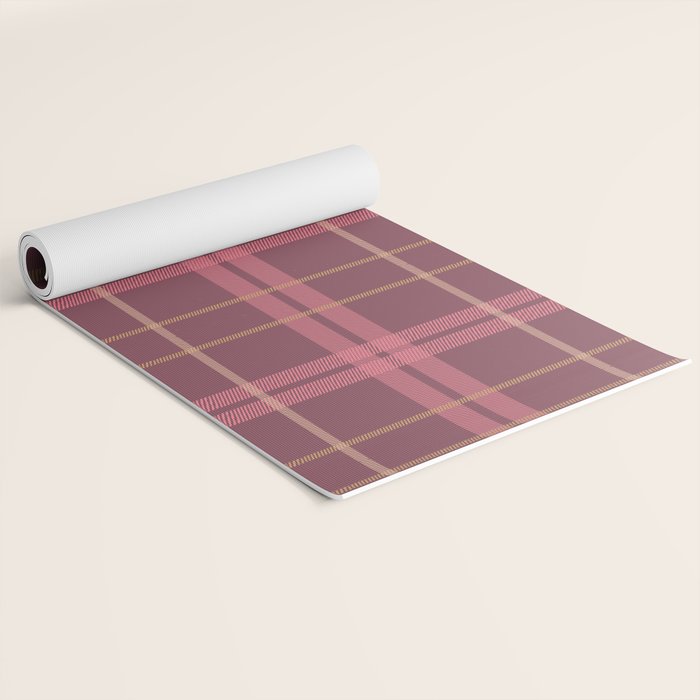 Warm Retro Plaid Pattern Yoga Mat Gallery Image 2