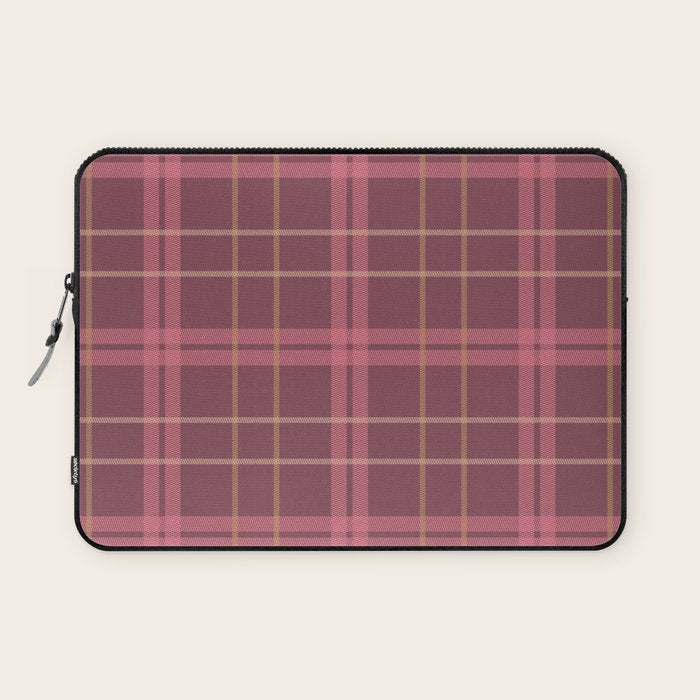 Warm Retro Plaid Pattern Laptop Sleeve Gallery Image 1
