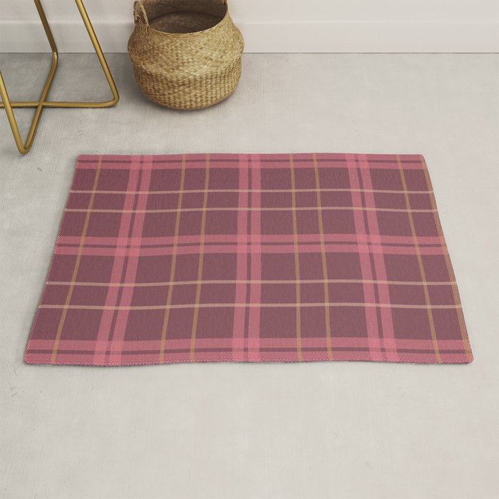 Warm Retro Plaid Pattern Rug Gallery Image 1
