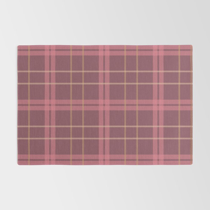 Warm Retro Plaid Pattern Rug Gallery Image 2