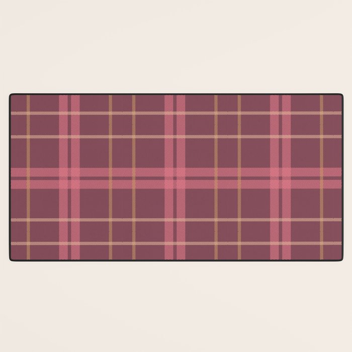 Warm Retro Plaid Pattern Desk Mat Gallery Image 3