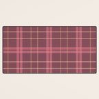 Warm Retro Plaid Pattern Desk Mat Gallery Image 3