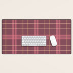 Warm Retro Plaid Pattern Desk Mat Gallery Image 1