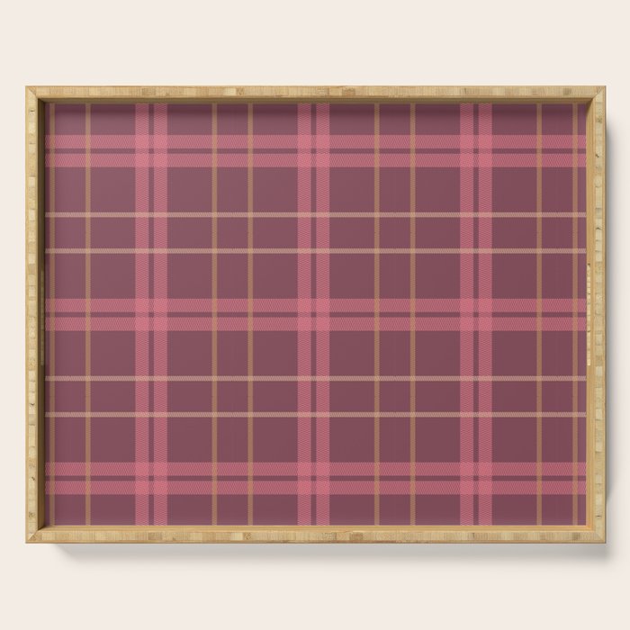 Warm Retro Plaid Pattern Serving Tray Gallery Image 1