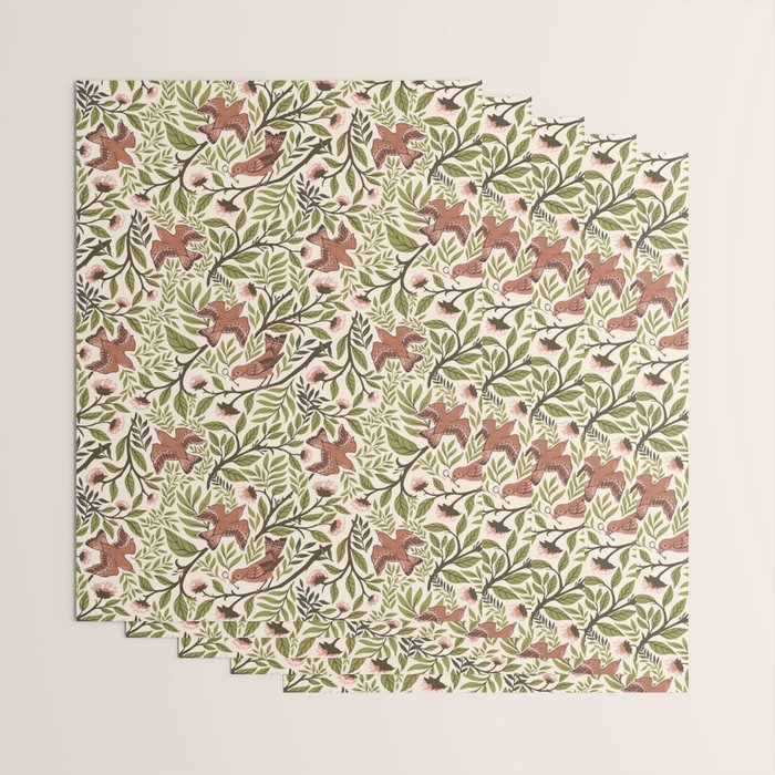 Secret Garden Spring Birds Wrapping Paper Gallery Image 3