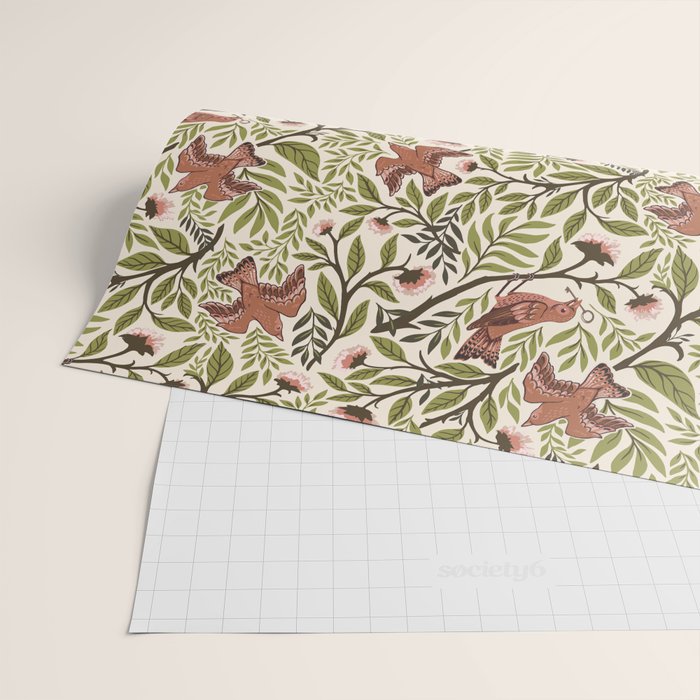 Secret Garden Spring Birds Wrapping Paper Gallery Image 2