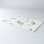 Downhill Mountain Aerial View Skiers - Winter skiing illustration Rug Gallery Image 3