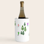 Downhill Mountain Aerial View Skiers - Winter skiing illustration Wine Chiller Gallery Image 1