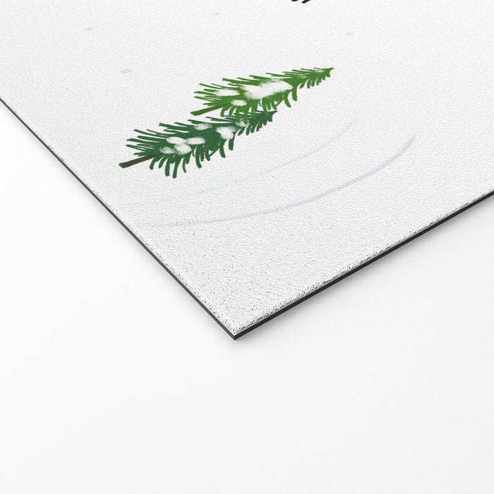 Downhill Mountain Aerial View Skiers - Winter skiing illustration Welcome Mat Gallery Image 2