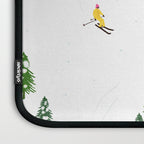 Downhill Mountain Aerial View Skiers - Winter skiing illustration Laptop Sleeve Gallery Image 3