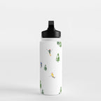 Downhill Mountain Aerial View Skiers - Winter skiing illustration Water Bottle Gallery Image 3