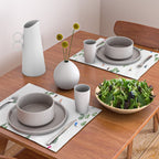 Downhill Mountain Aerial View Skiers - Winter skiing illustration Placemat Gallery Image 2