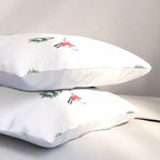 Downhill Mountain Aerial View Skiers - Winter skiing illustration Pillow Sham Gallery Image 3