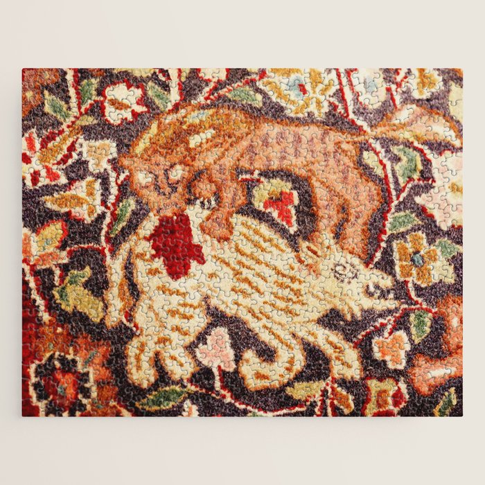 Antique Persian Animal Rug Print Jigsaw Puzzle Gallery Image 1