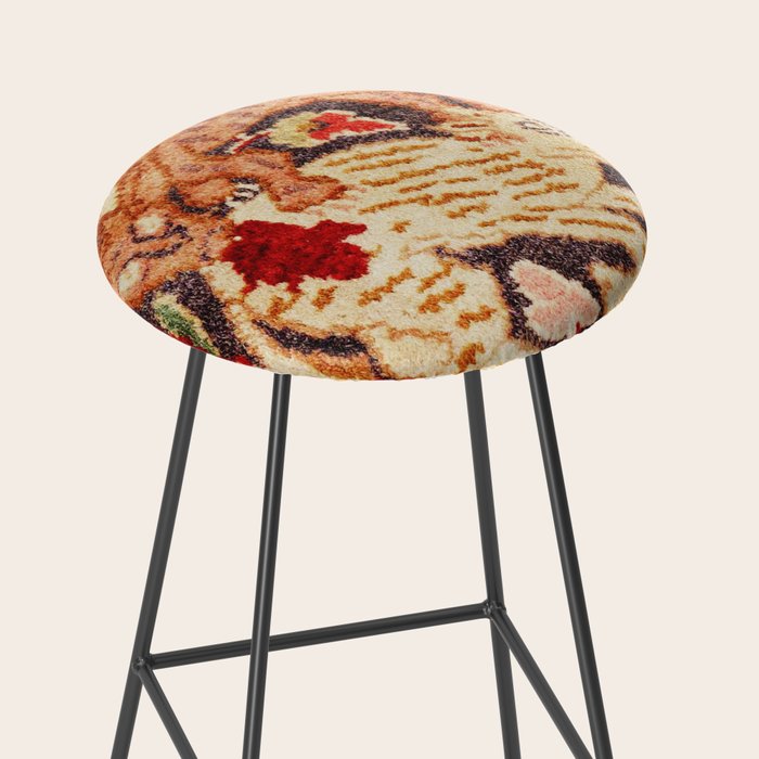 Antique Persian Animal Rug Print Stool Gallery Image 2