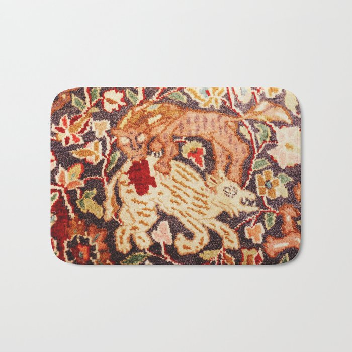 Antique Persian Animal Rug Print Bath Mat Gallery Image 1