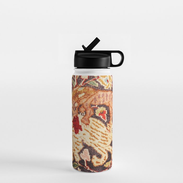 Antique Persian Animal Rug Print Water Bottle Gallery Image 1