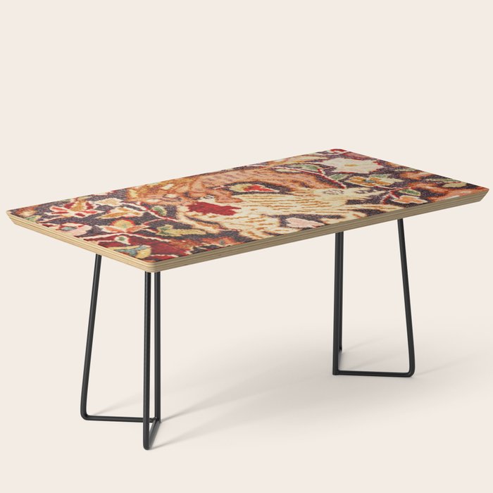 Antique Persian Animal Rug Print Coffee Table Gallery Image 1