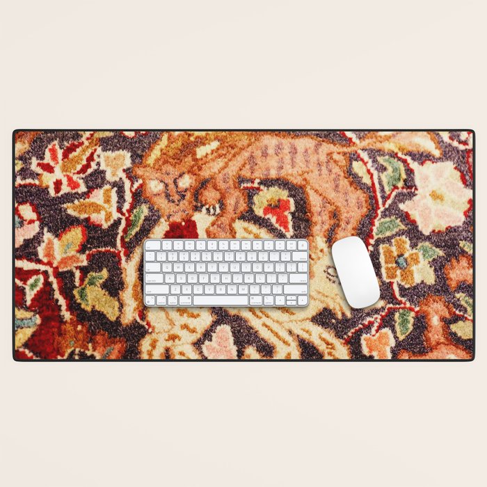 Antique Persian Animal Rug Print Desk Mat Gallery Image 1