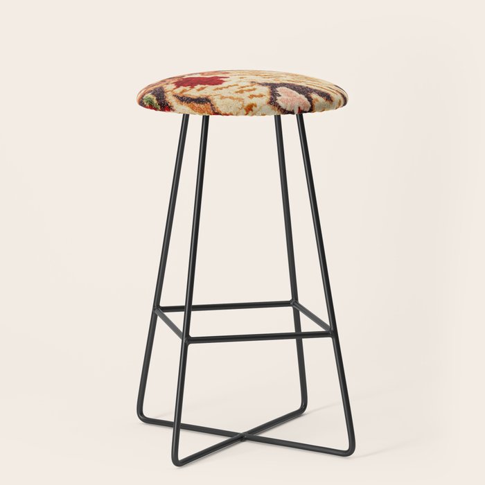Antique Persian Animal Rug Print Stool Gallery Image 1