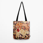 Antique Persian Animal Rug Print Tote Bag Gallery Image 2