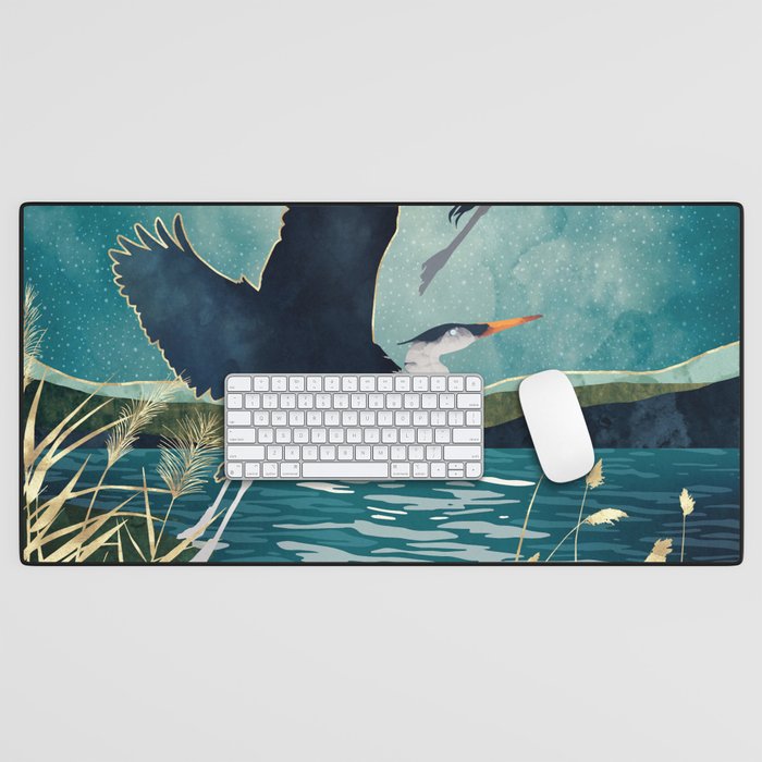 Evening Heron Desk Mat Gallery Image 1