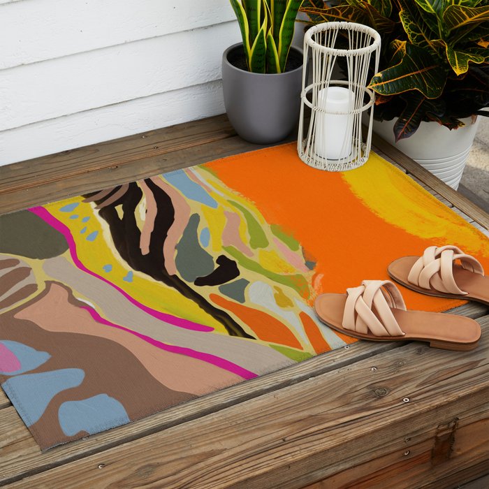 sun hills abstract landscape Outdoor Rug Gallery Image 2