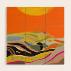 sun hills abstract landscape Wood Wall Art Gallery Image 1