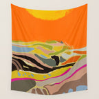 sun hills abstract landscape Wall Tapestry Gallery Image 4