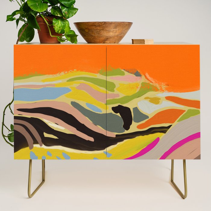 sun hills abstract landscape Credenza Gallery Image 1