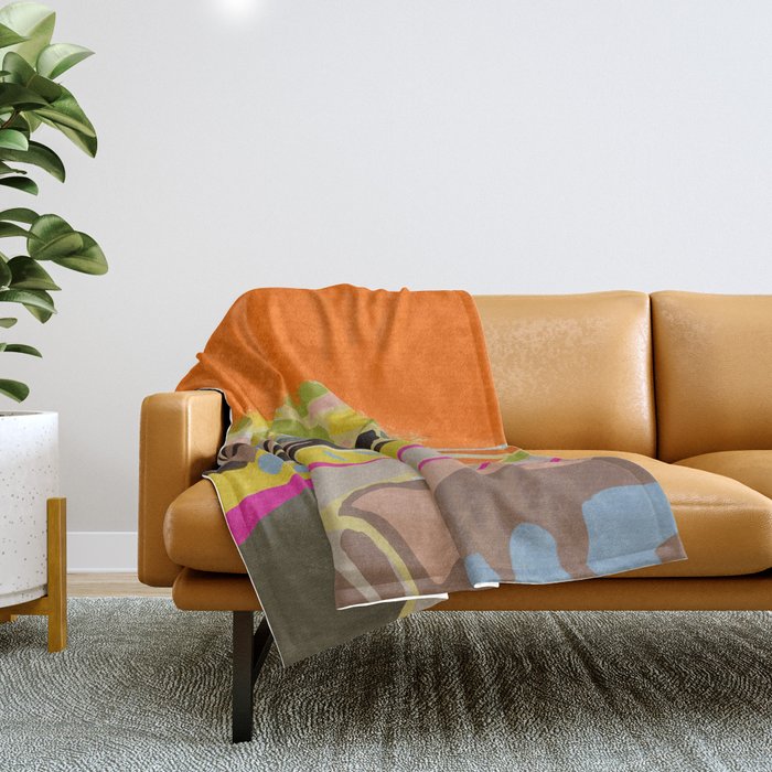 sun hills abstract landscape Throw Blanket Gallery Image 1