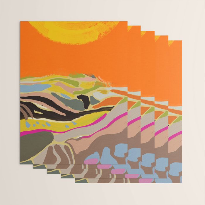 sun hills abstract landscape Wrapping Paper Gallery Image 3