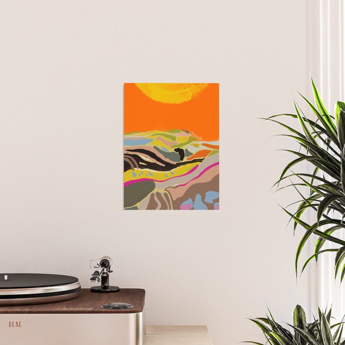 sun hills abstract landscape Poster Gallery Image 2