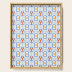 Mediterranean lobster sea food art pattern Serving Tray Gallery Image 1
