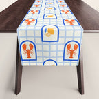 Mediterranean lobster sea food art pattern Table Runner Gallery Image 1