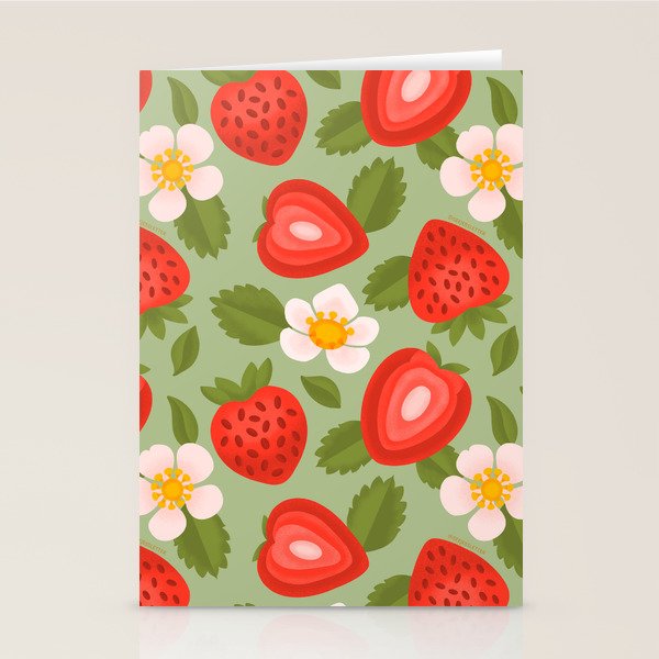 Strawberry Pattern - Amalfi Coast Cocktails Stationery Card Gallery Image 1