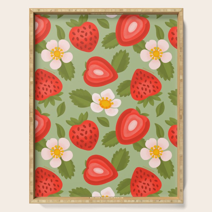 Strawberry Pattern - Amalfi Coast Cocktails Serving Tray Gallery Image 1
