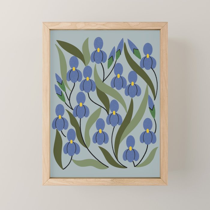 Blue Iris Mini Art Print Gallery Image 1