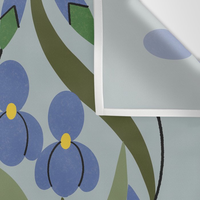 Blue Iris Wall Tapestry Gallery Image 3