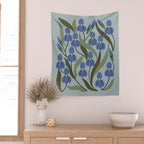 Blue Iris Wall Tapestry Gallery Image 2