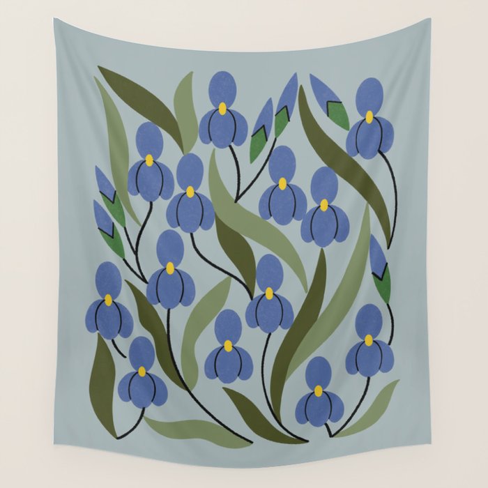Blue Iris Wall Tapestry Gallery Image 4