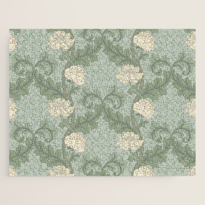 Vintage Floral Arts and Crafts Style Jigsaw Puzzle Gallery Image 1