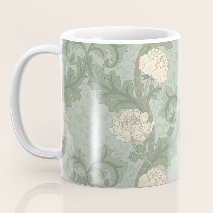 Vintage Floral Arts and Crafts Style Coffee Mug Gallery Image 3