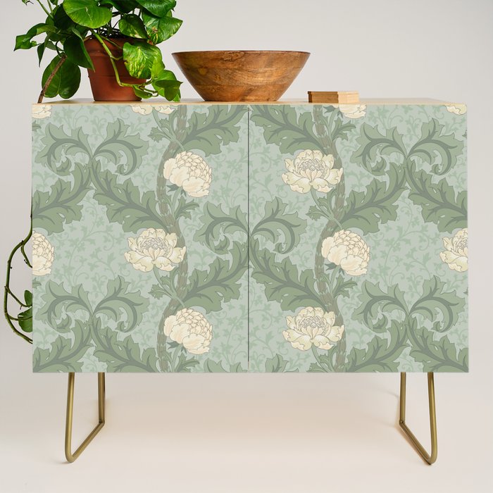 Vintage Floral Arts and Crafts Style Credenza Gallery Image 1