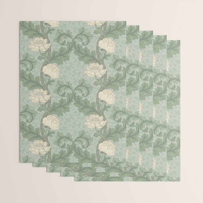 Vintage Floral Arts and Crafts Style Wrapping Paper Gallery Image 3